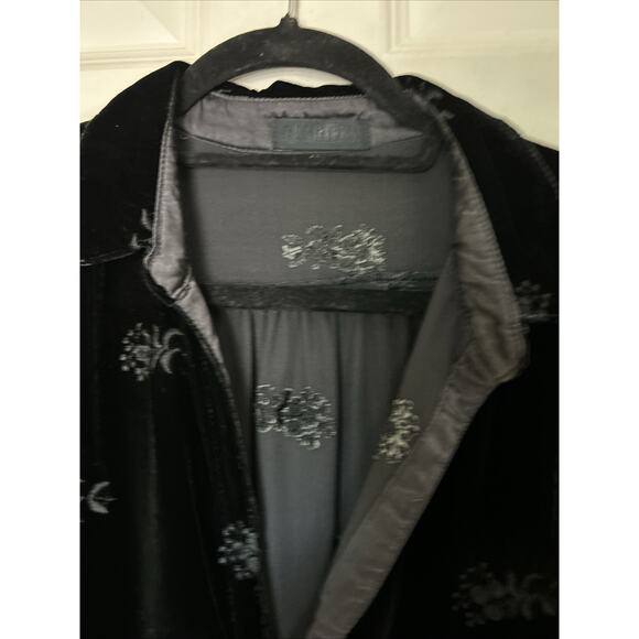 CP Shades Velvet-Silk rayon Embroidered Tunic pockets long sleeve XS EUC - Picture 3 of 12